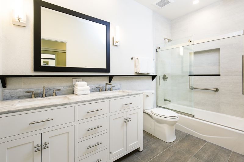 Renovated residential bathroom with modern fixtures